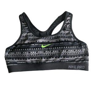 2/$30 Nike Dri-fit Pro Black Grey Large Adult Women Athletics Sports Bra Swoosh